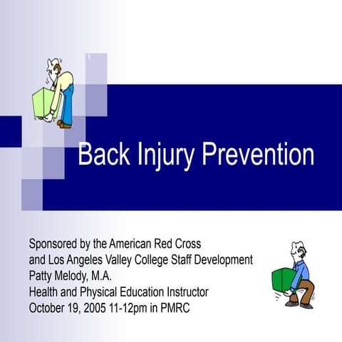Lavc Back Injury Prevention Wellness Lecture Fall 2005