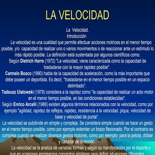 La velocidad