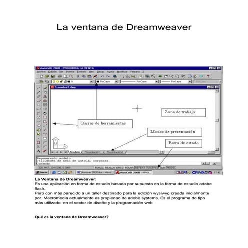 La ventana de dreamweaver