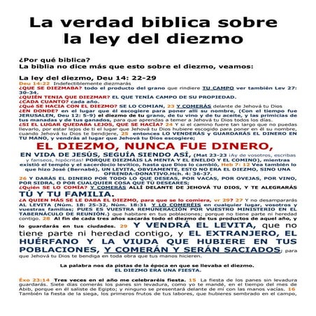 La verdad biblica sobre el diezmo | PDF