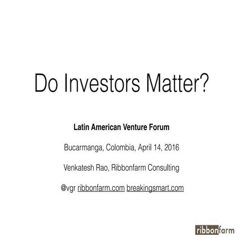 Do Investors Matter?