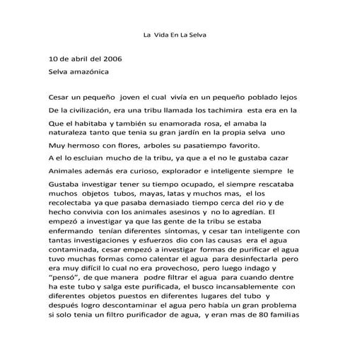 La vida en la selva | DOCX