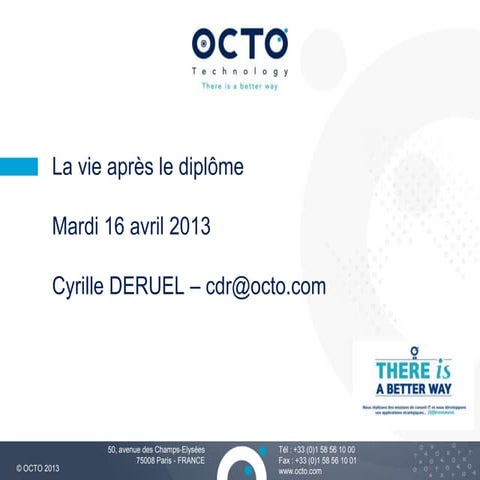 La vie après le diplôme UTC -16 avril 2013