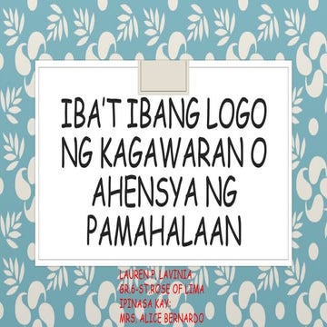LOGO NG BAWAT AHENSYA NG PAMAHALAAN