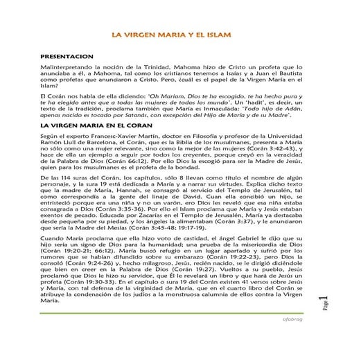 La Virgen María y el Islam | PDF