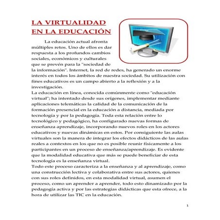 La virtualidad en la educación