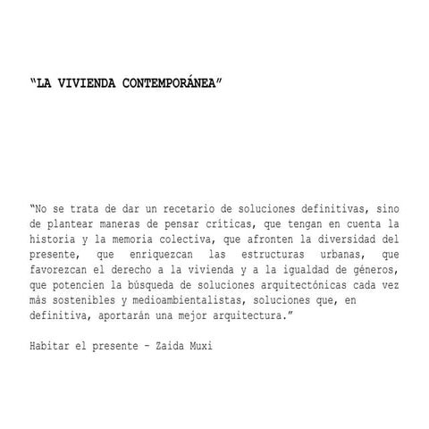 La vivienda contemporánea