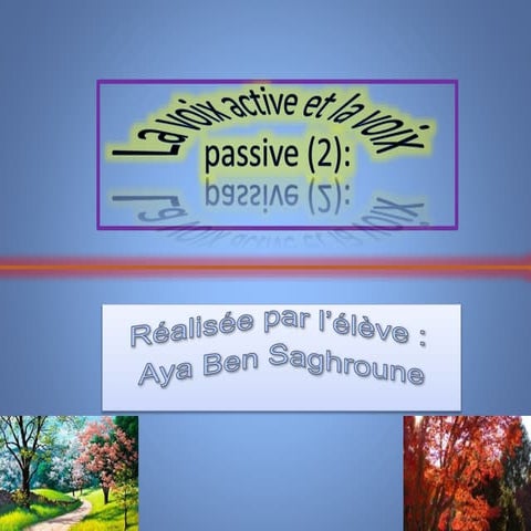 La voix active et la voix passive 