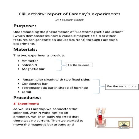 faraday experiment | PDF