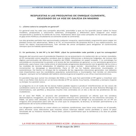 Anàlisi Campanya Electoral #22M - La Voz de Galicia