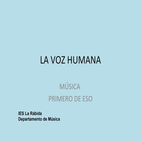 LA VOZ HUMANA | PPT