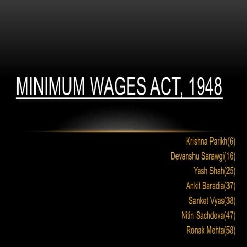 minimum wages act 1948
