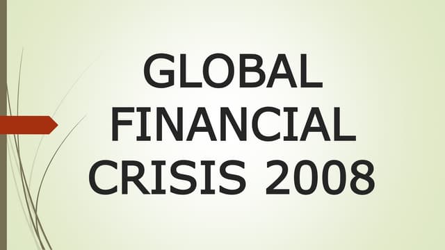 The Financial Crisis Through A German Perspective