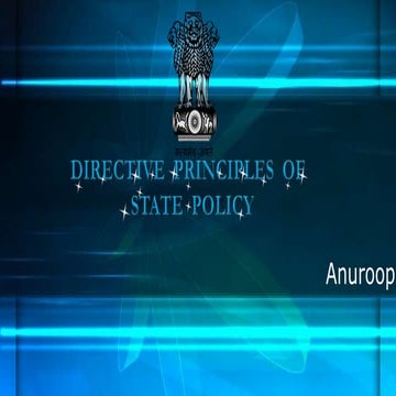 DIRECTIVE  PRINCIPLES  OF   STATE  POLICY ( IN DETAIL )