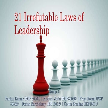 21 Irrefutable laws of leadership