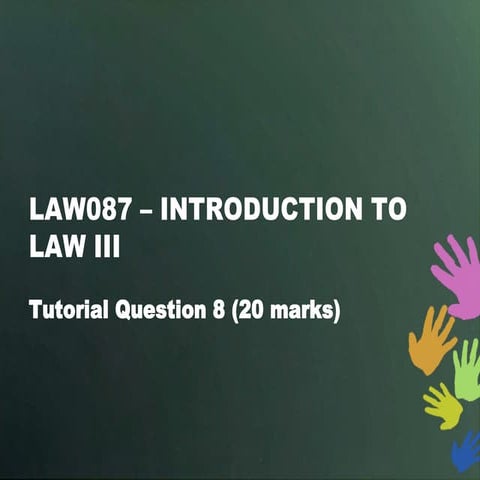 Contract Law - Question given by lecturer and my answer.