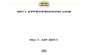 2011 Appropriation Law