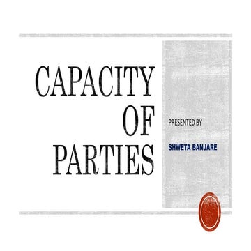 CAPACITY OF PARTIES (LAW)