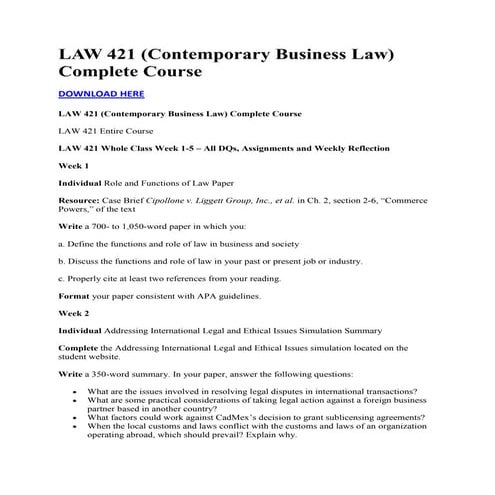 Law 421 complete course