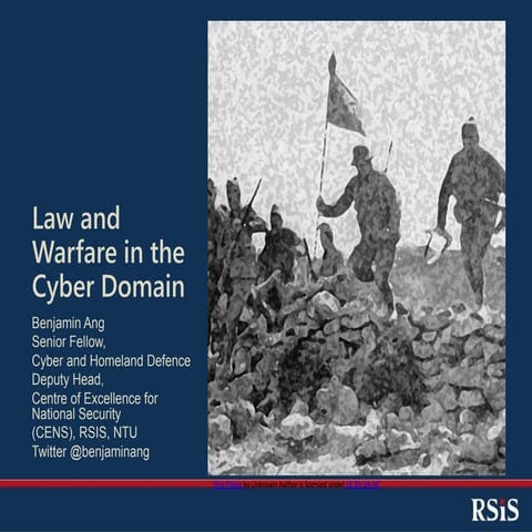 Law and warfare in the cyber domain (for NSSP, AFP, NDCP)