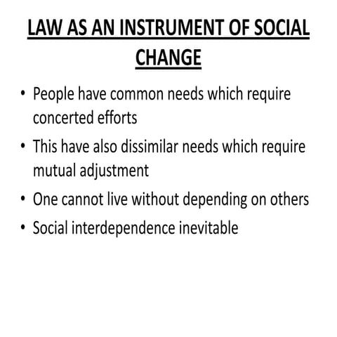Law as an instrument of social change