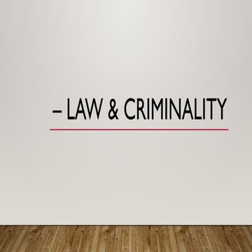 GLOBAL PERSPECTIVE CAMBRIDGE IGCSE: LAW AND CRIMINALITY | PPTX