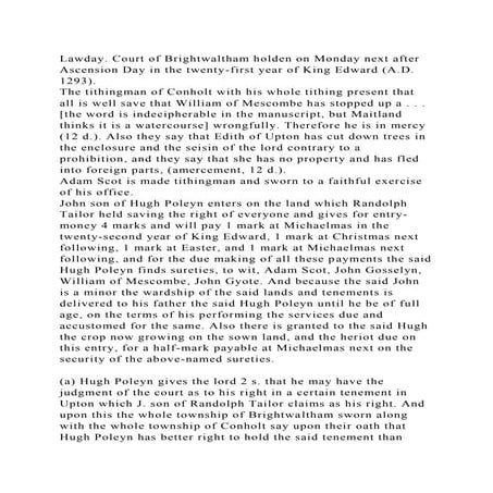 Lawday. Court of Brightwaltham holden on Monday next after Ascension.docx