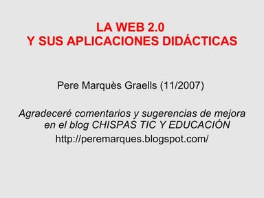 La Web 20 Y Sus Aplicaciones Didcticas