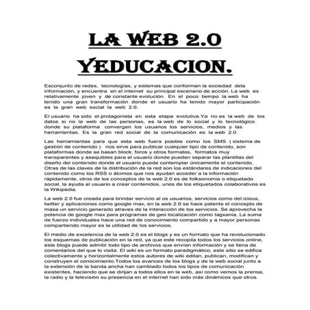 La web 2 y la educacion