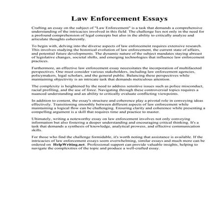 Law Enforcement Essays
