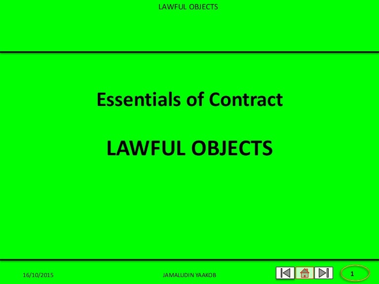 Lawful objects