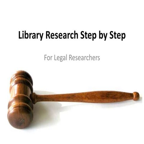 Library Research for Legal Researchers at UCSD