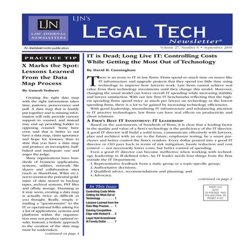 Law journal news   it is dead article; long live it controlling costs while g...