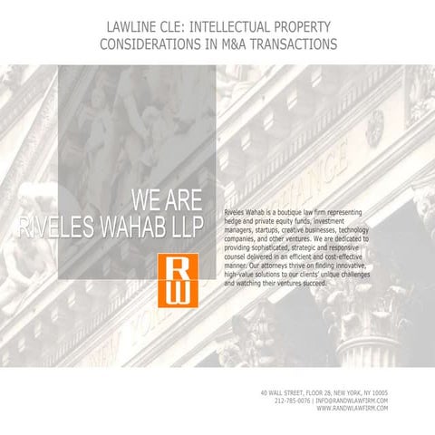 Intellectual Property Considerations in M&A Transactions