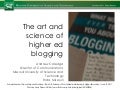 The Art and Science of Higher Ed Blogging