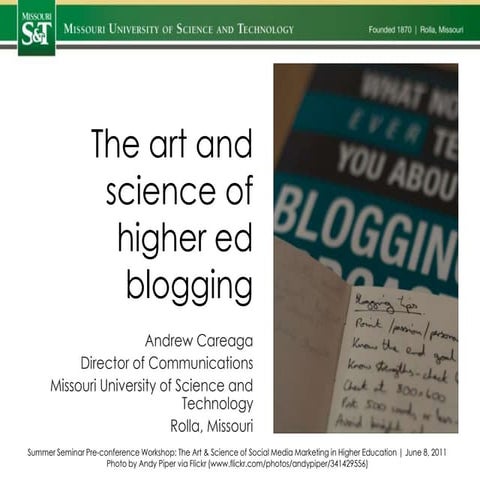 The Art and Science of Higher Ed Blogging
