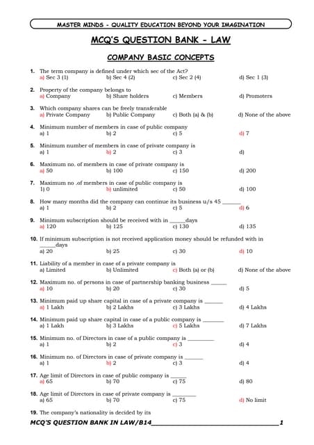 Law MCQs