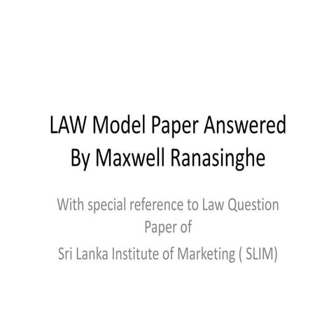 Law Questions and Answers
