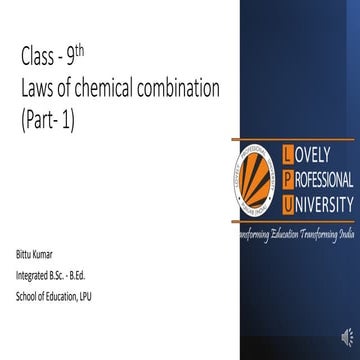 law of conservation of mass/law of chemical combinations