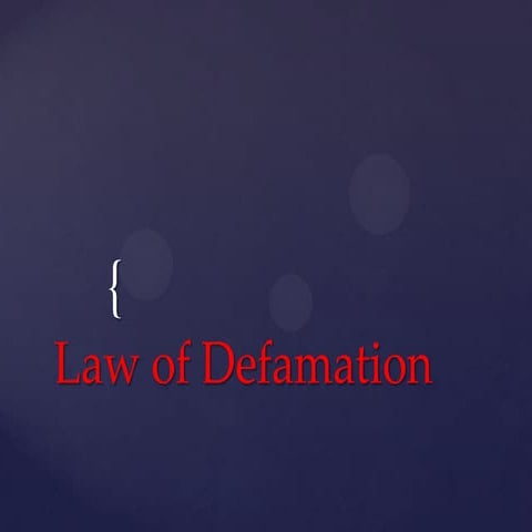Law of defamation