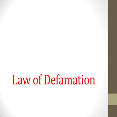 Law of defamation