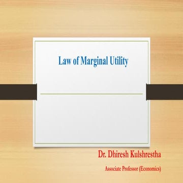 Law of diminishing marginal utility