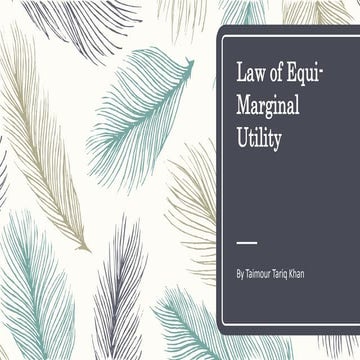 Law of equi marginal utility