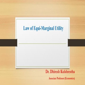 Law of equi marginal utility