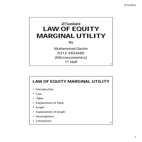 Law of equity marginal utility