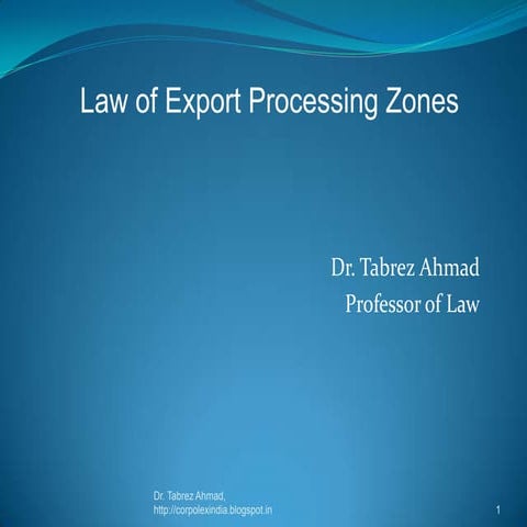 Law of export processing zones