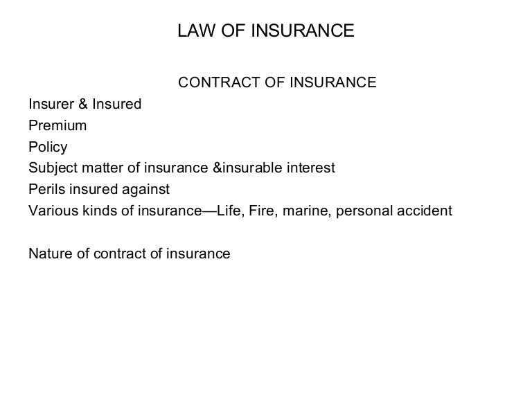 Law of insurance