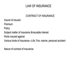 Law of insurance