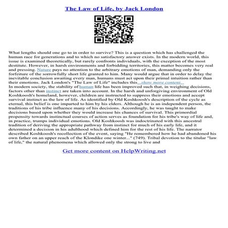 Law Of Life Essay Example PDF Law Of Life Essay Example PDF