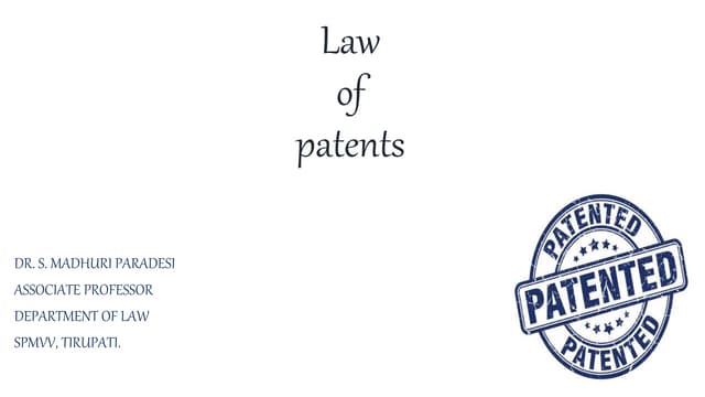 Law of patents